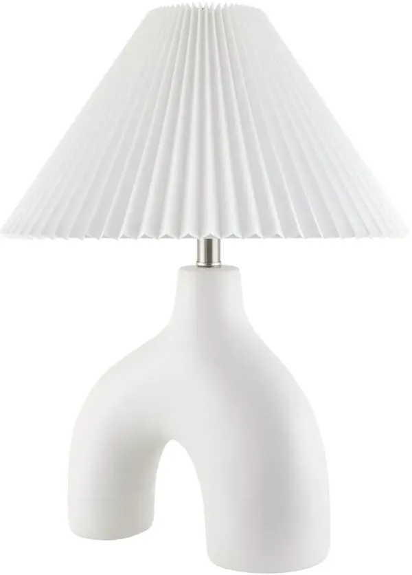 Tressa Ceramic Arch Base Table Lamp - White