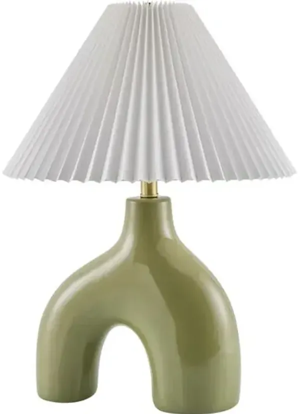 Tressa Ceramic Arch Base Table Lamp - Green