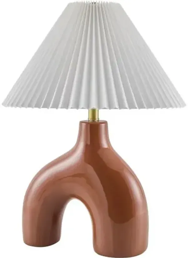 Tressa Ceramic Arch Base Table Lamp - Red