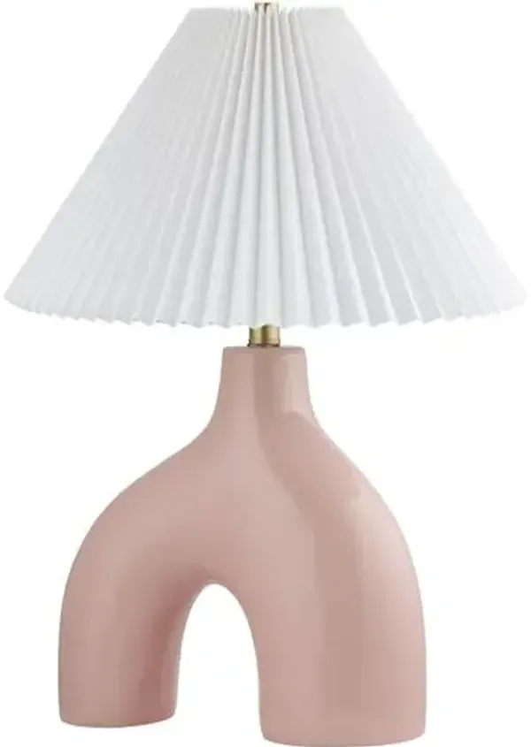 Tressa Ceramic Arch Base Table Lamp - Pink