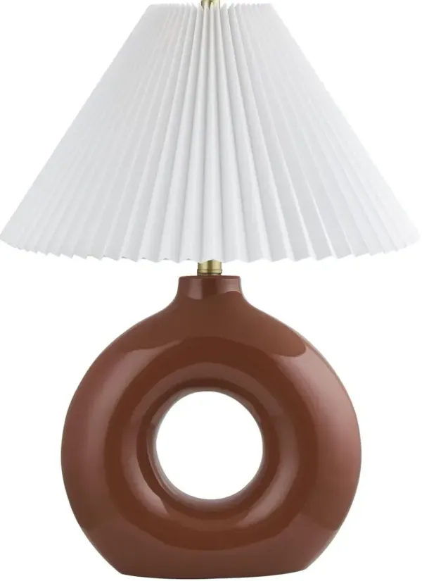 Tressa Ceramic Circle Base Tapered Shade Table Lamp