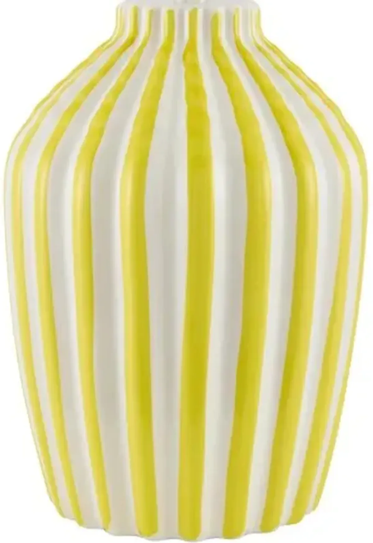 Tirien Ceramic Stripe Table Lamp - Yellow