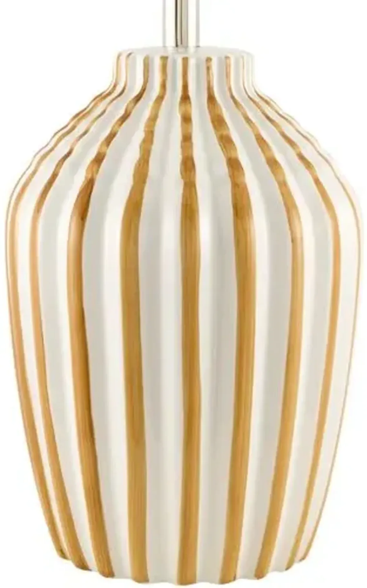 Tirien Ceramic Stripe Table Lamp - Beige