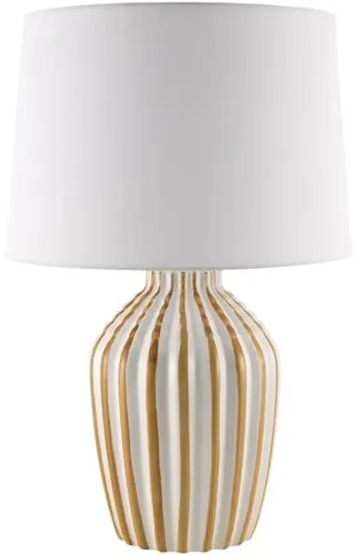 Tirien Ceramic Stripe Table Lamp - Beige