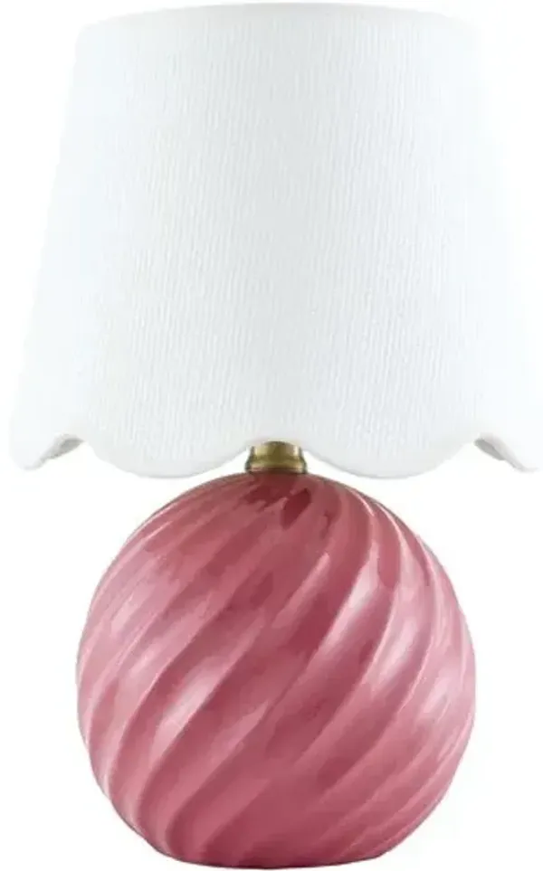 Tiber Ceramic Twist Table Lamp - Pink