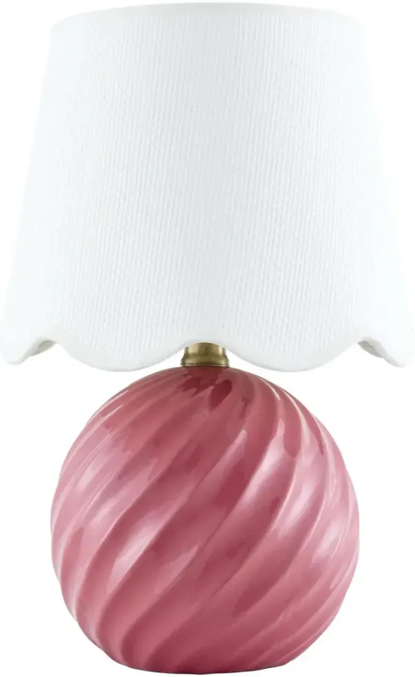 Tiber Ceramic Twist Table Lamp - Pink