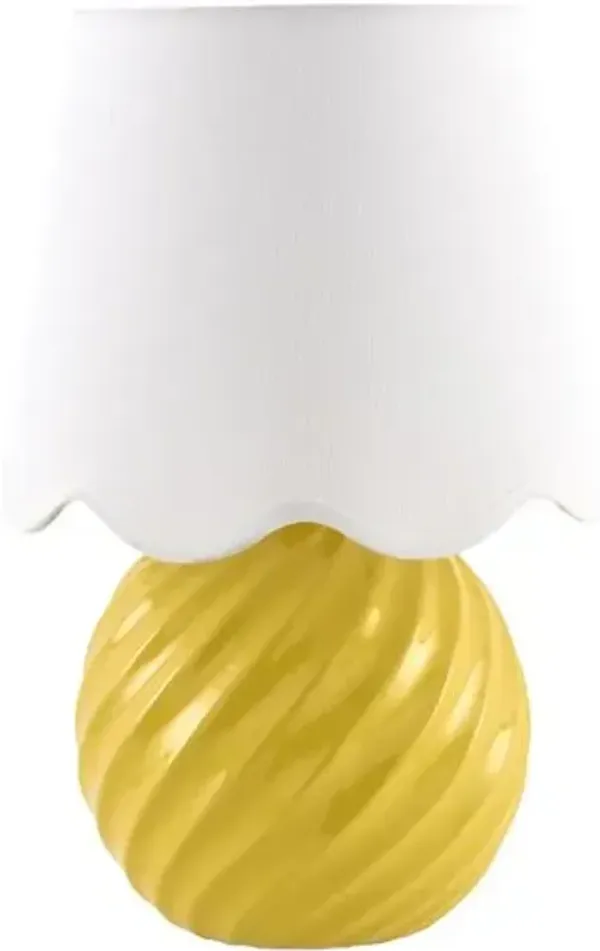 Tiber Ceramic Twist Table Lamp - Yellow