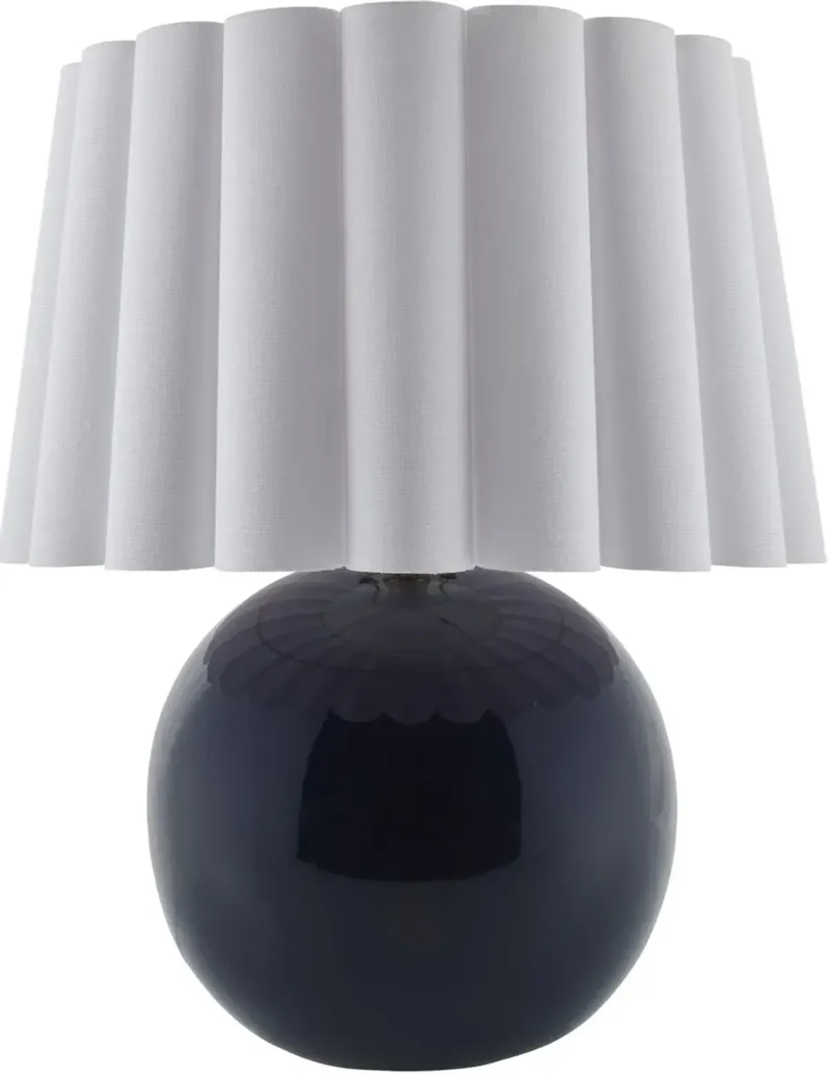 Thorian Scalloped Ceramic Table Lamp - Blue