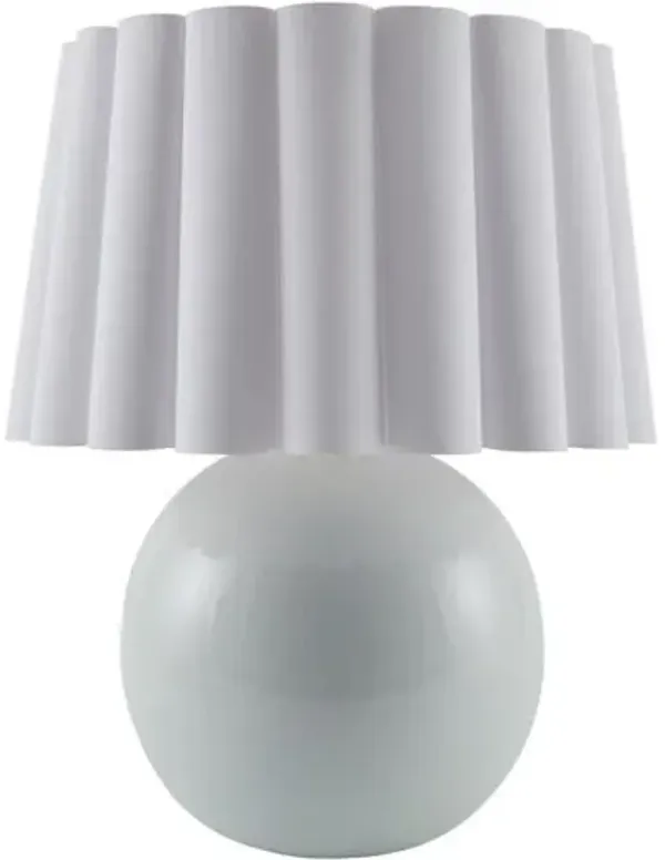Thorian Scalloped Ceramic Table Lamp - White