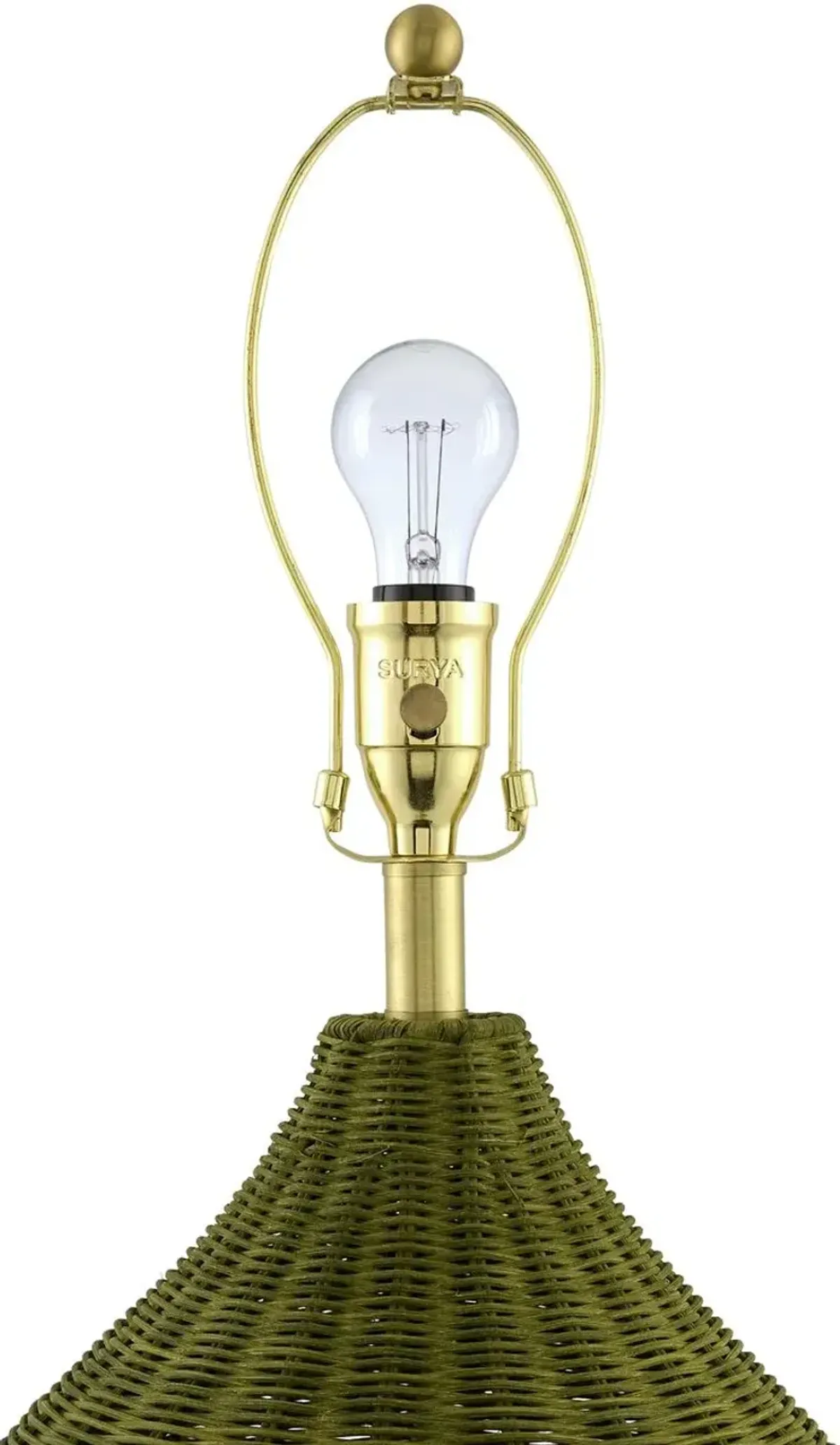 Tavora Rattan Table Lamp - Green