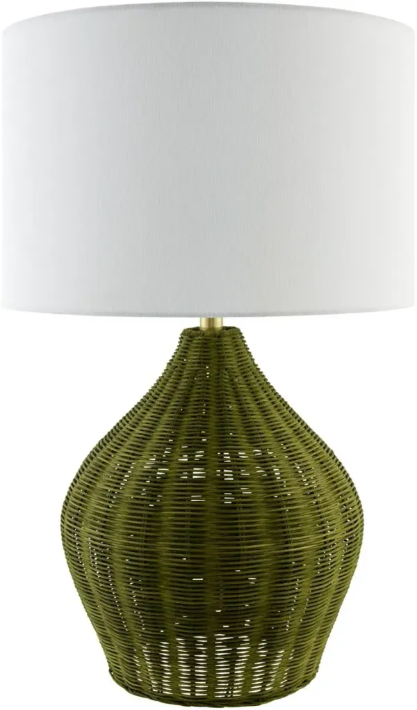 Tavora Rattan Table Lamp - Green