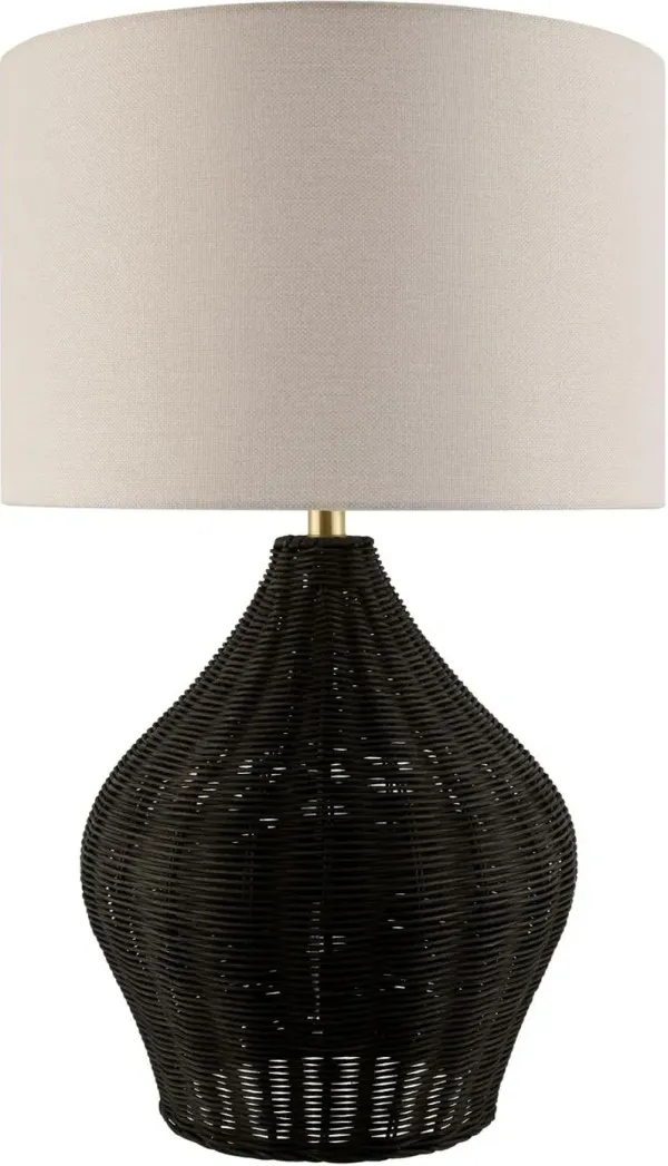 Tavora Rattan Table Lamp - Black
