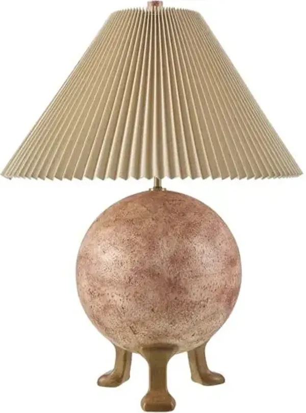 Tavius 3-Leg Cement Sphere Table Lamp - Red