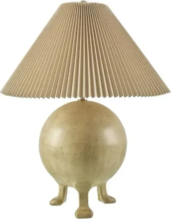 Tavius 3-Leg Cement Sphere Table Lamp - Brown