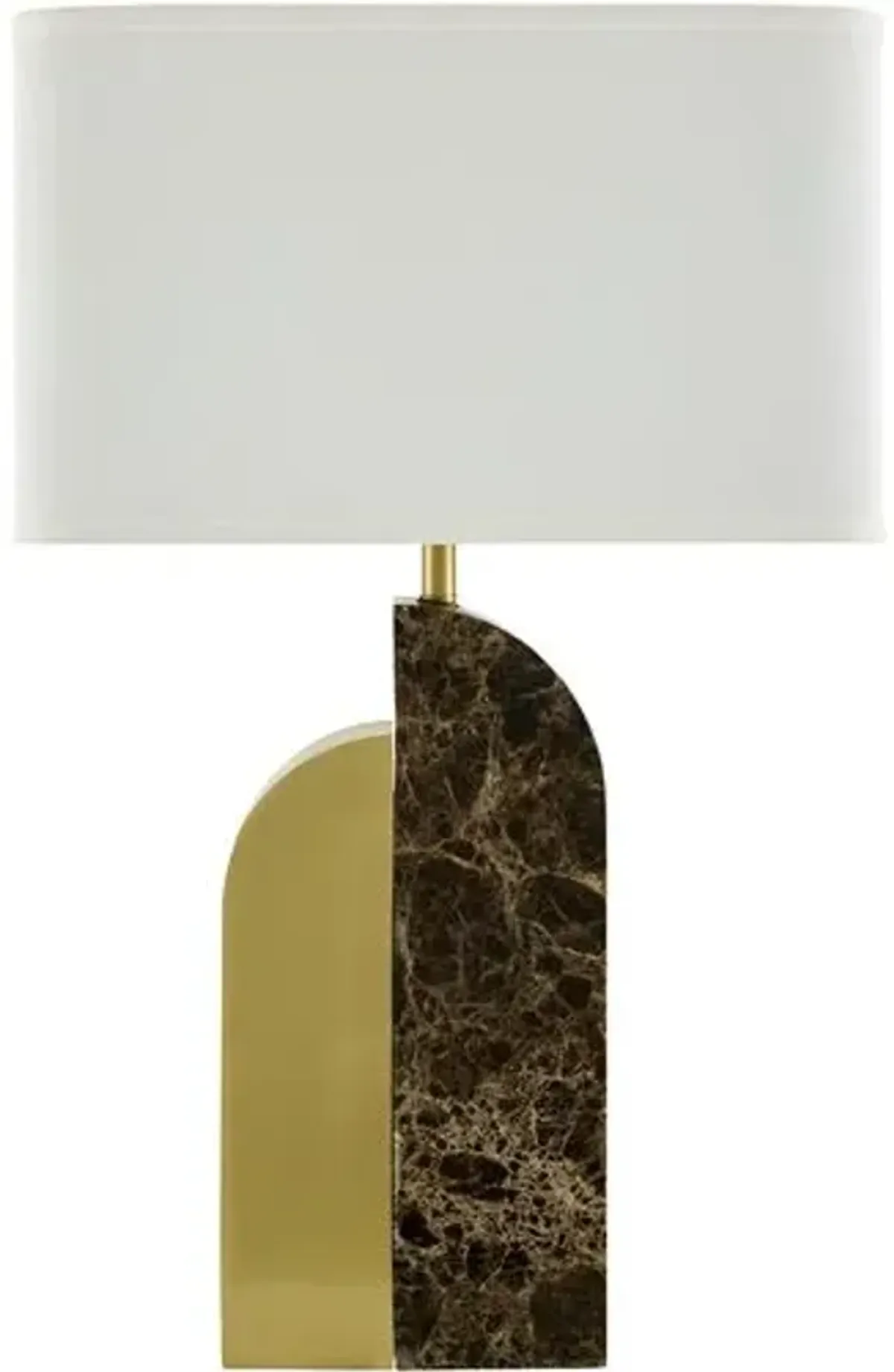 Ivor Marble Table Lamp - Natural/Brass - Black
