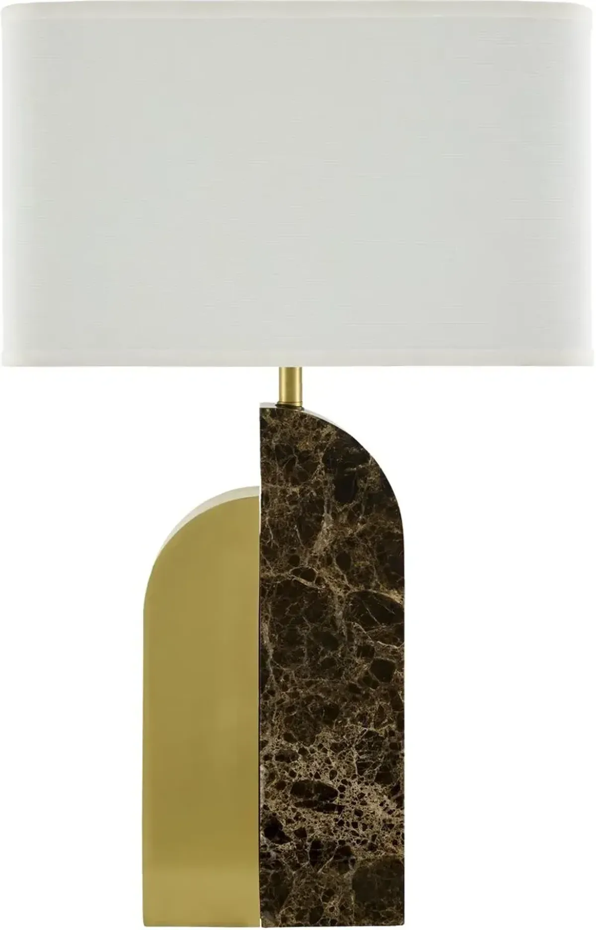 Ivor Marble Table Lamp - Natural/Brass - Black