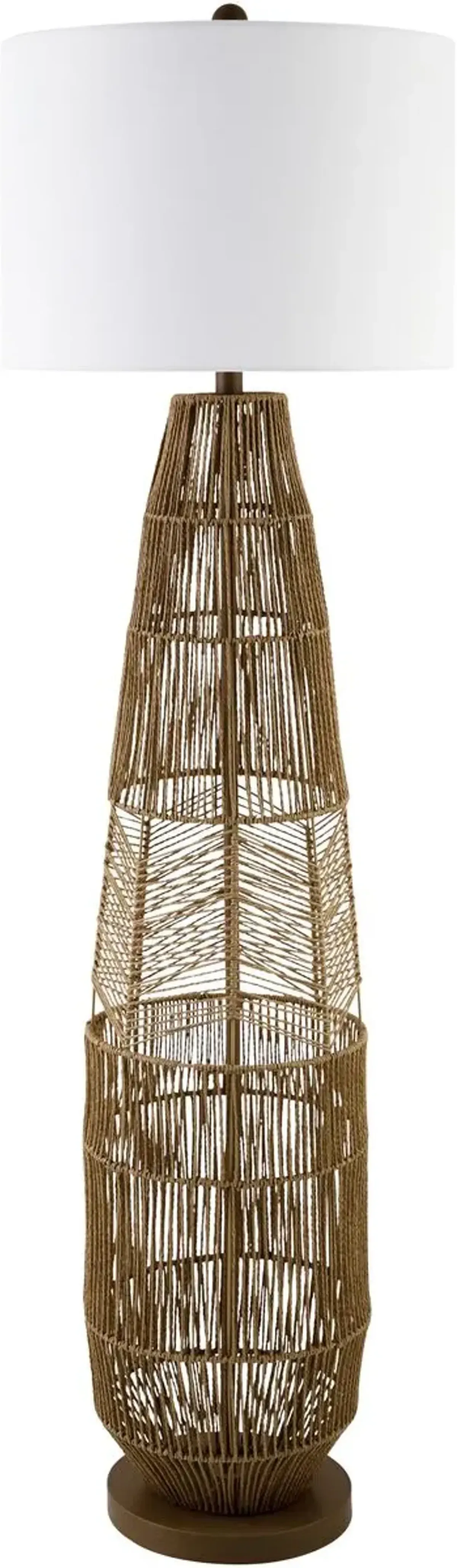 Mael Open Body Rattan Floor Lamp - Wheat
