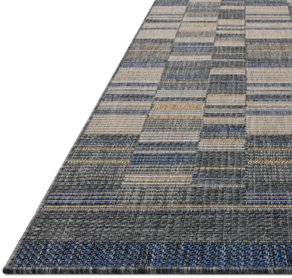 Summit Indoor/Outdoor Rug, Denim/Gold