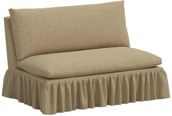 Thelma Ruffle Settee, Linen