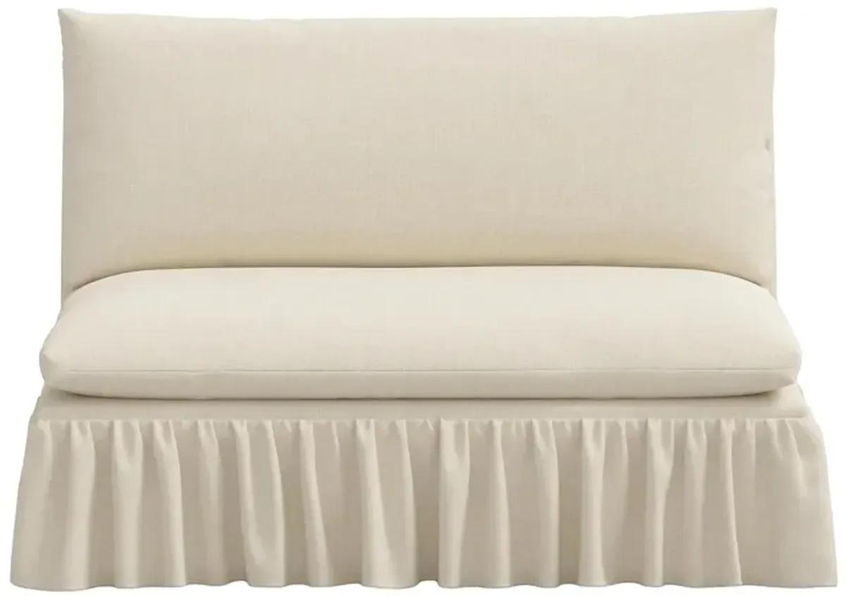 Thelma Ruffle Settee, Linen