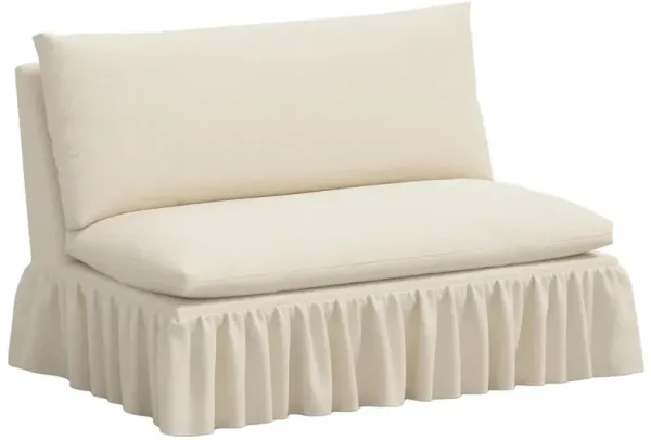 Thelma Ruffle Settee, Linen