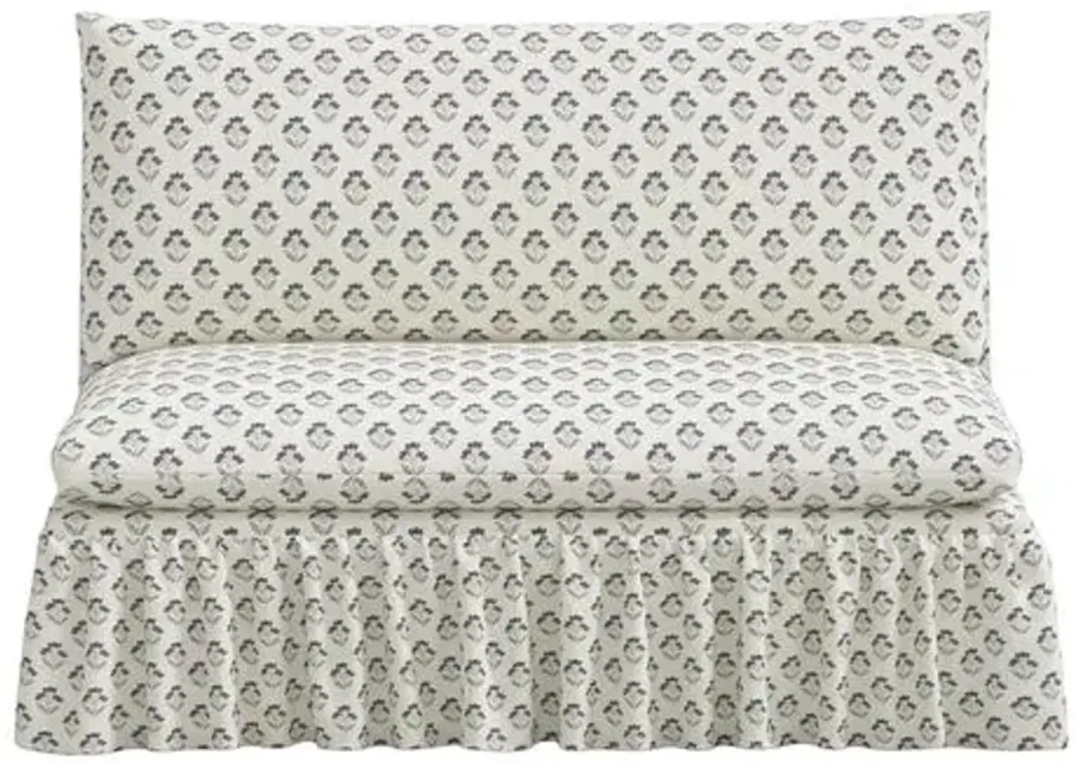 Thelma Ruffle Settee - Francie - Blue