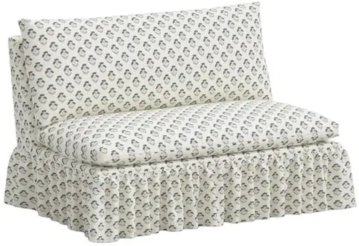 Thelma Ruffle Settee - Francie - Blue