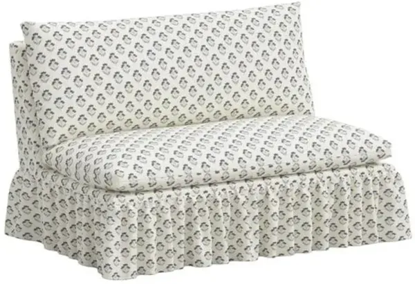 Thelma Ruffle Settee - Francie - Blue