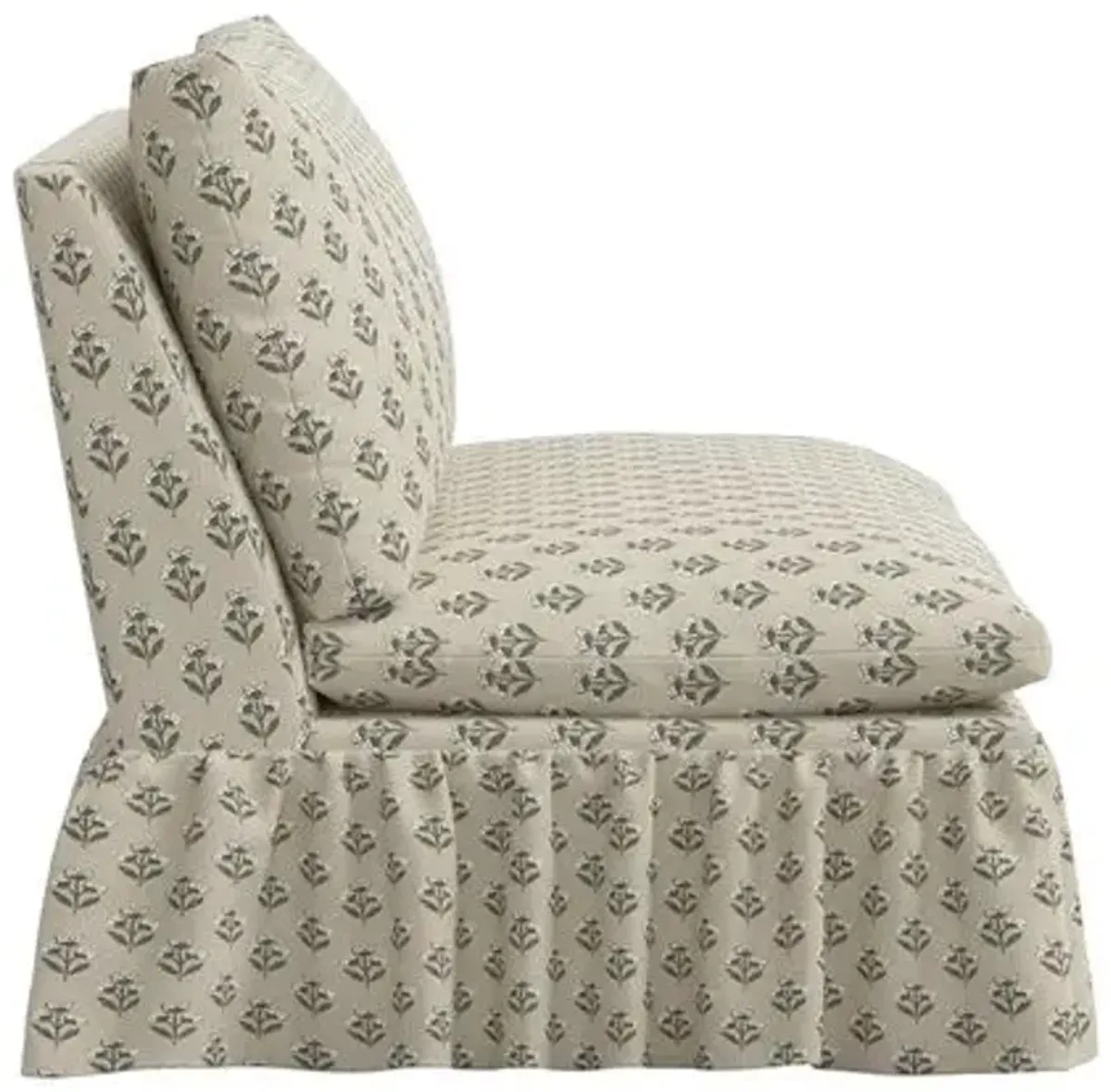 Thelma Ruffle Settee - Francie - Green