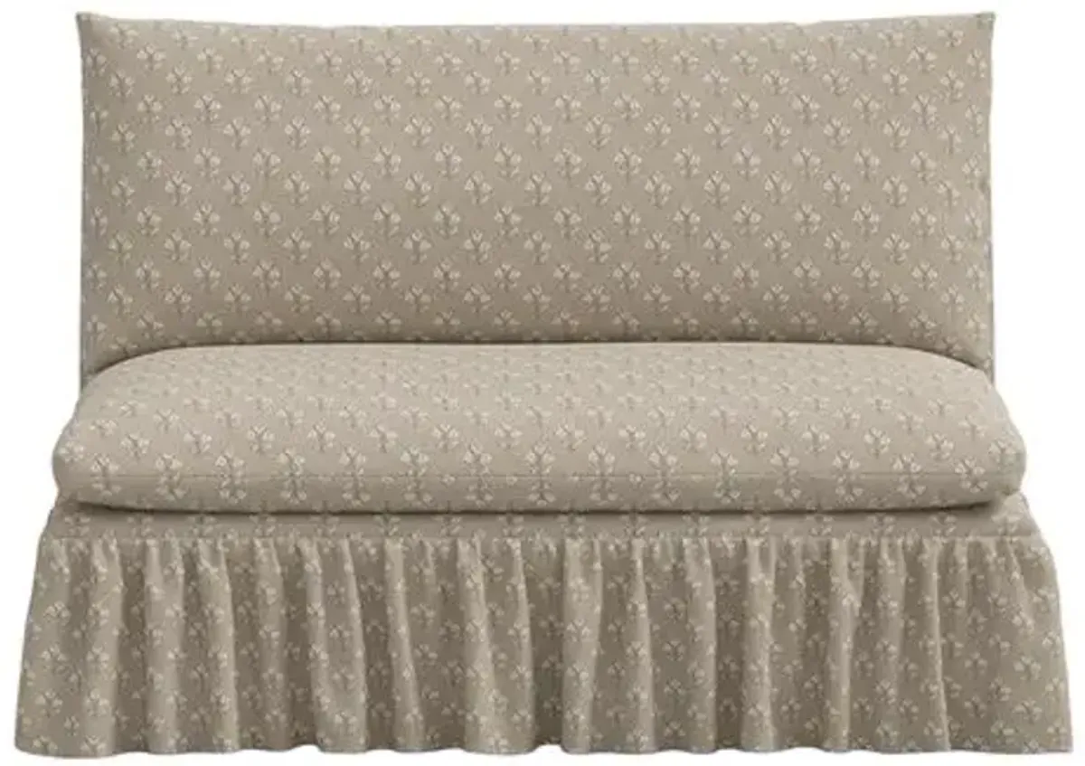 Thelma Ruffle Settee - Francie - Brown