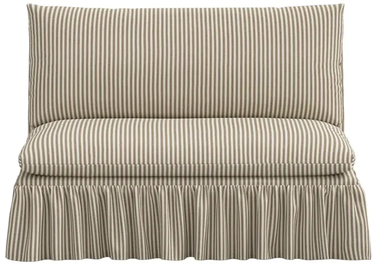 Thelma Ruffle Settee, Jane Stripe