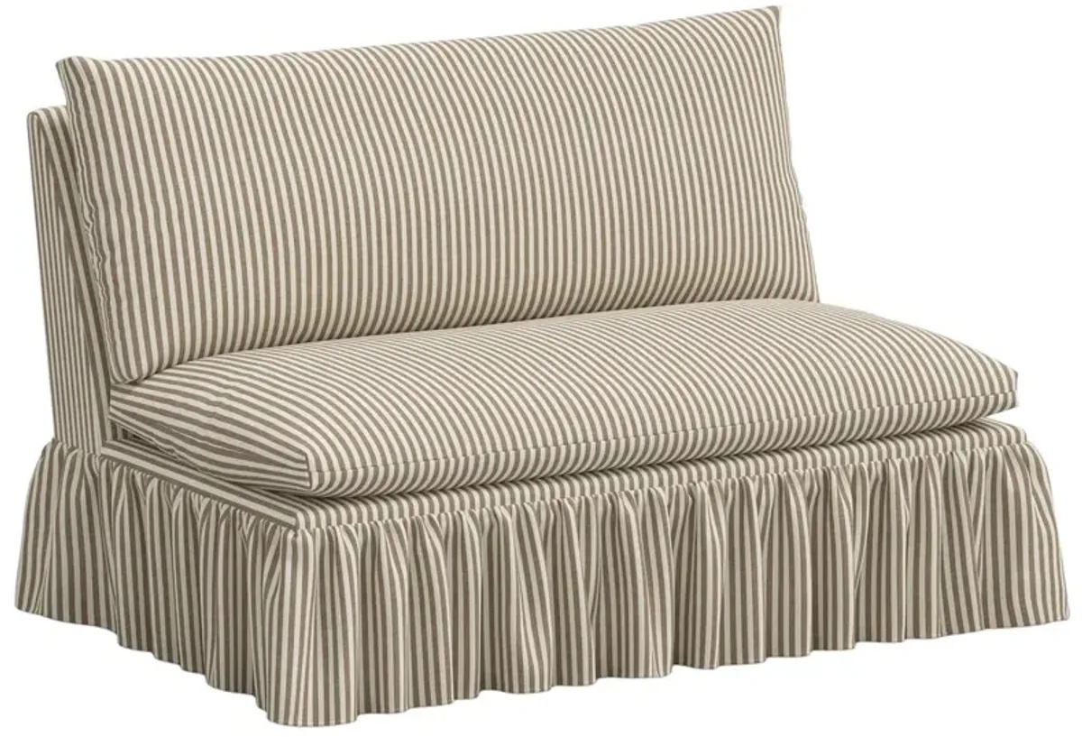 Thelma Ruffle Settee, Jane Stripe