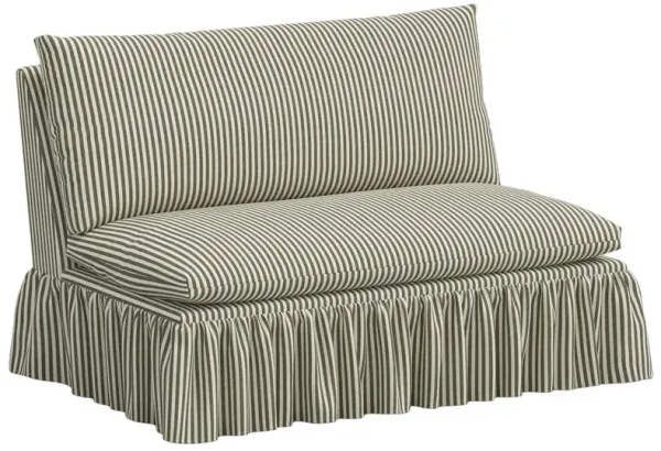 Thelma Ruffle Settee, Jane Stripe