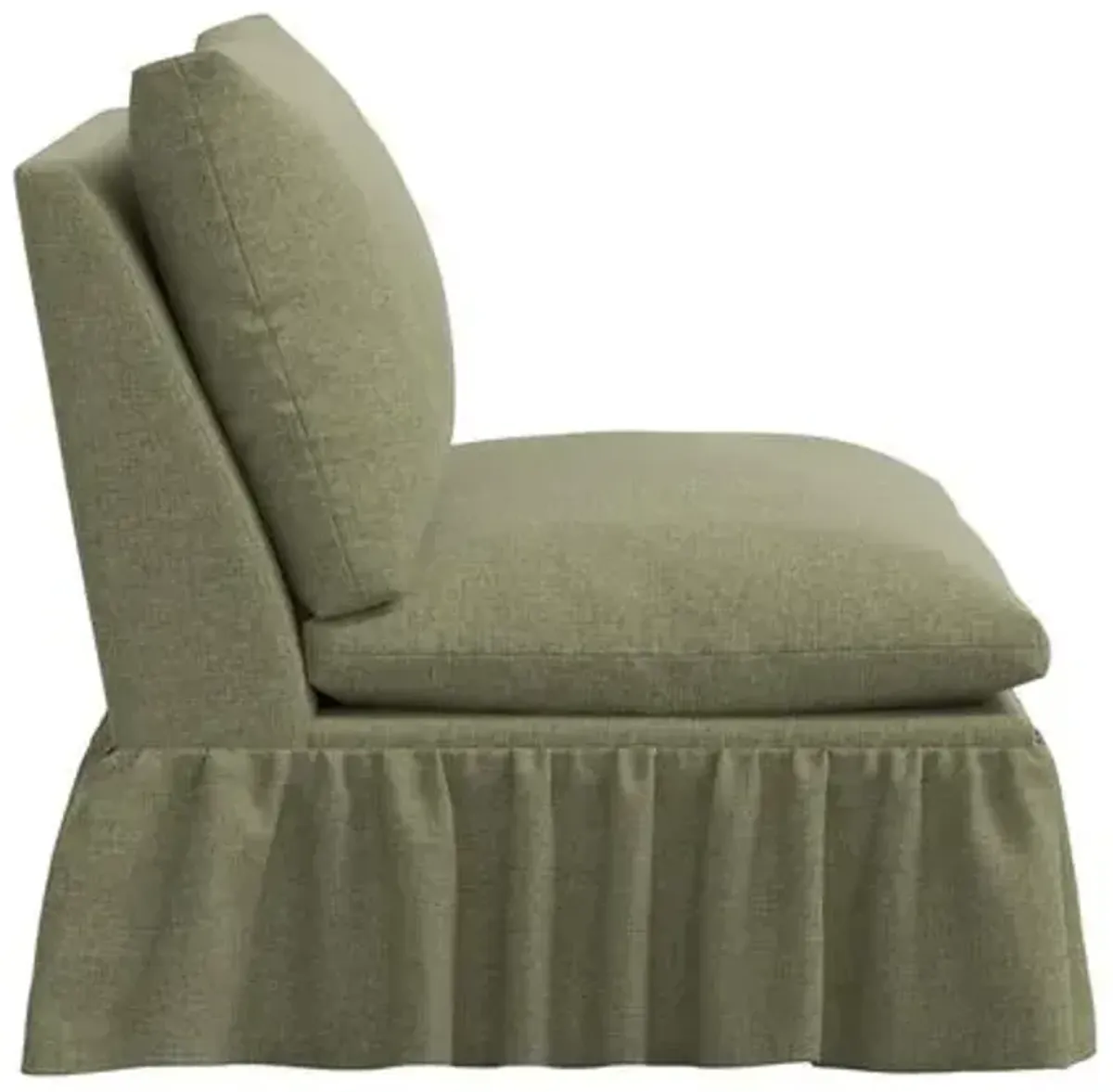 Thelma Ruffle Settee - Linen - Green