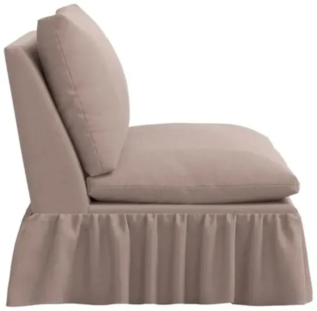 Thelma Ruffle Settee - Linen - Brown