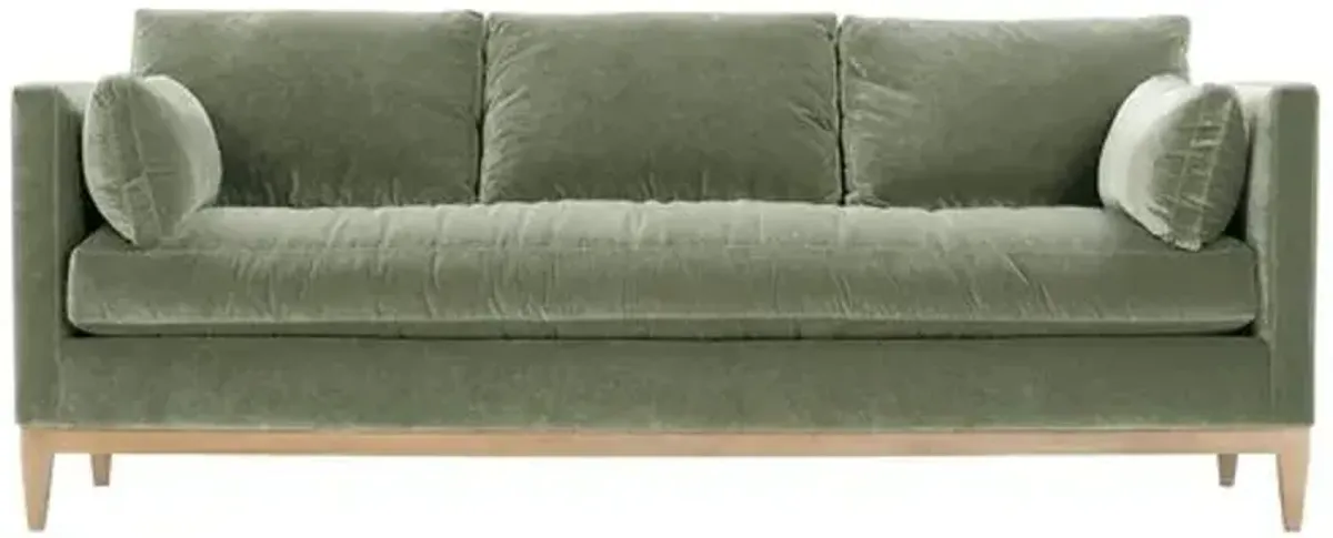 Elodie Velvet Bench-Seat Sofa
