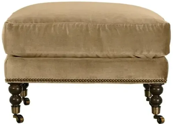 Margot Velvet Ottoman - Brown