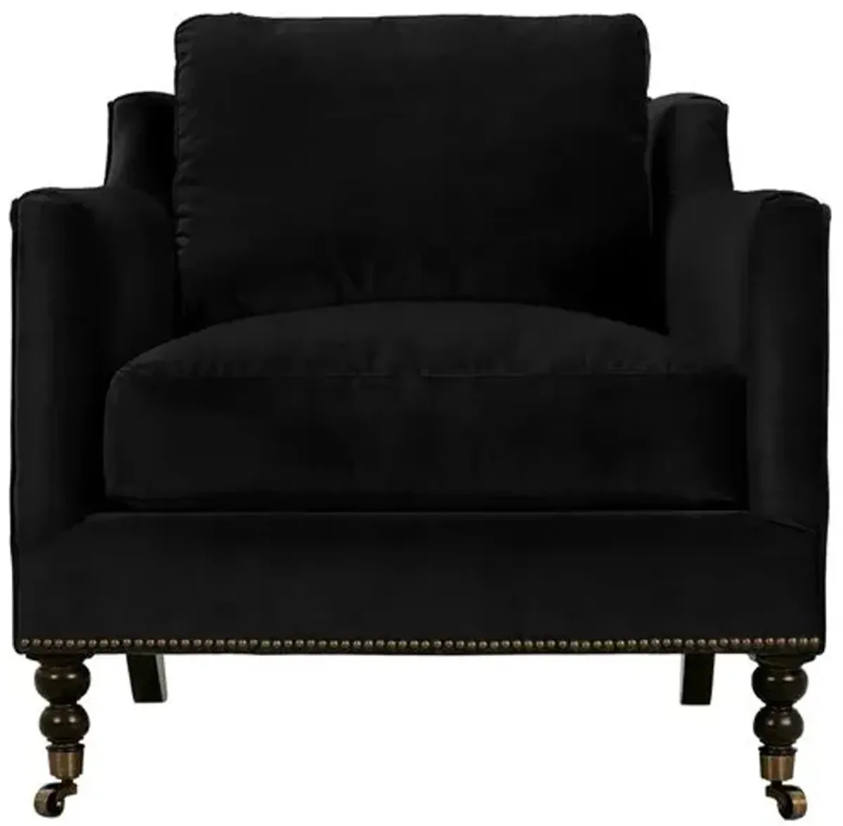 Margot Velvet Accent Chair - Black, Comfortable, Durable, Velvet Upholstery, Cushioned