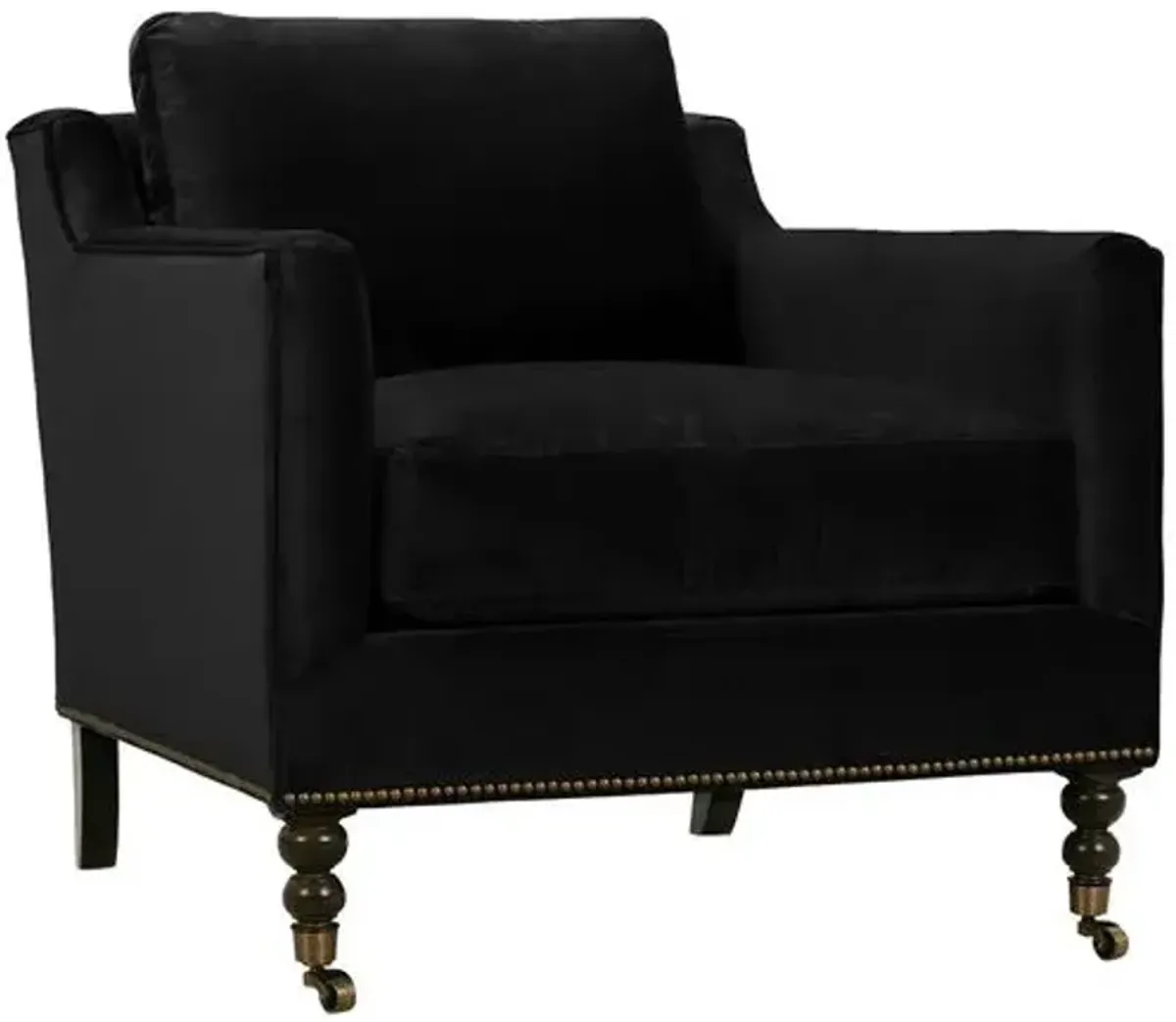 Margot Velvet Accent Chair - Black, Comfortable, Durable, Velvet Upholstery, Cushioned