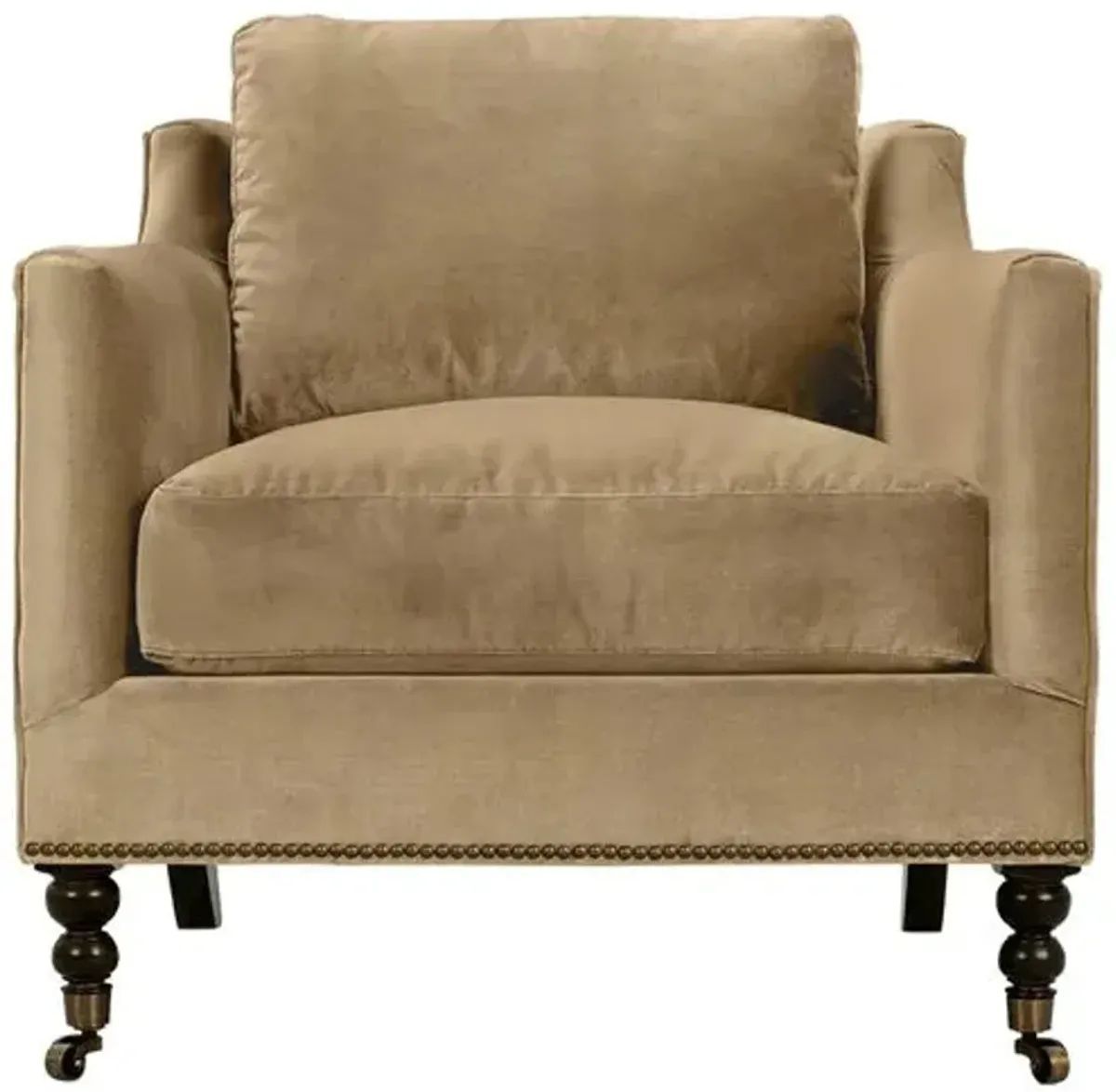Margot Velvet Accent Chair - Brown, Comfortable, Durable, Velvet Upholstery, Cushioned