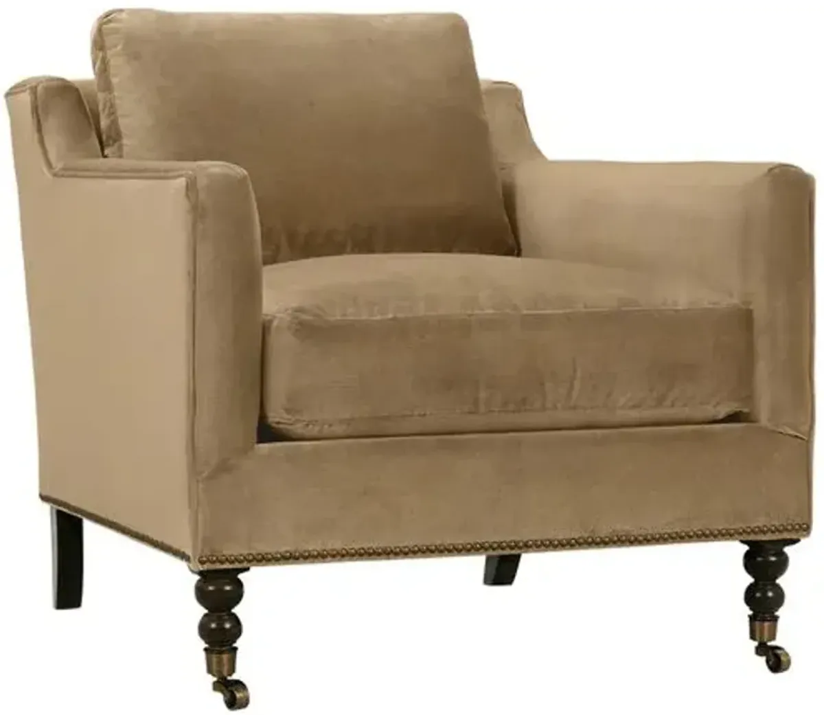 Margot Velvet Accent Chair - Brown, Comfortable, Durable, Velvet Upholstery, Cushioned