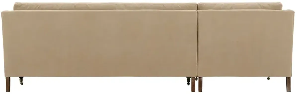 Margot Velvet Sectional Chaise - Brown - Comfortable, Sturdy, Stylish
