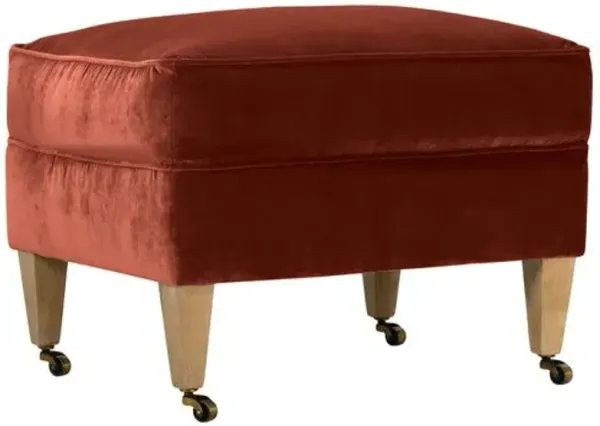 Elodie Velvet Ottoman - Brown