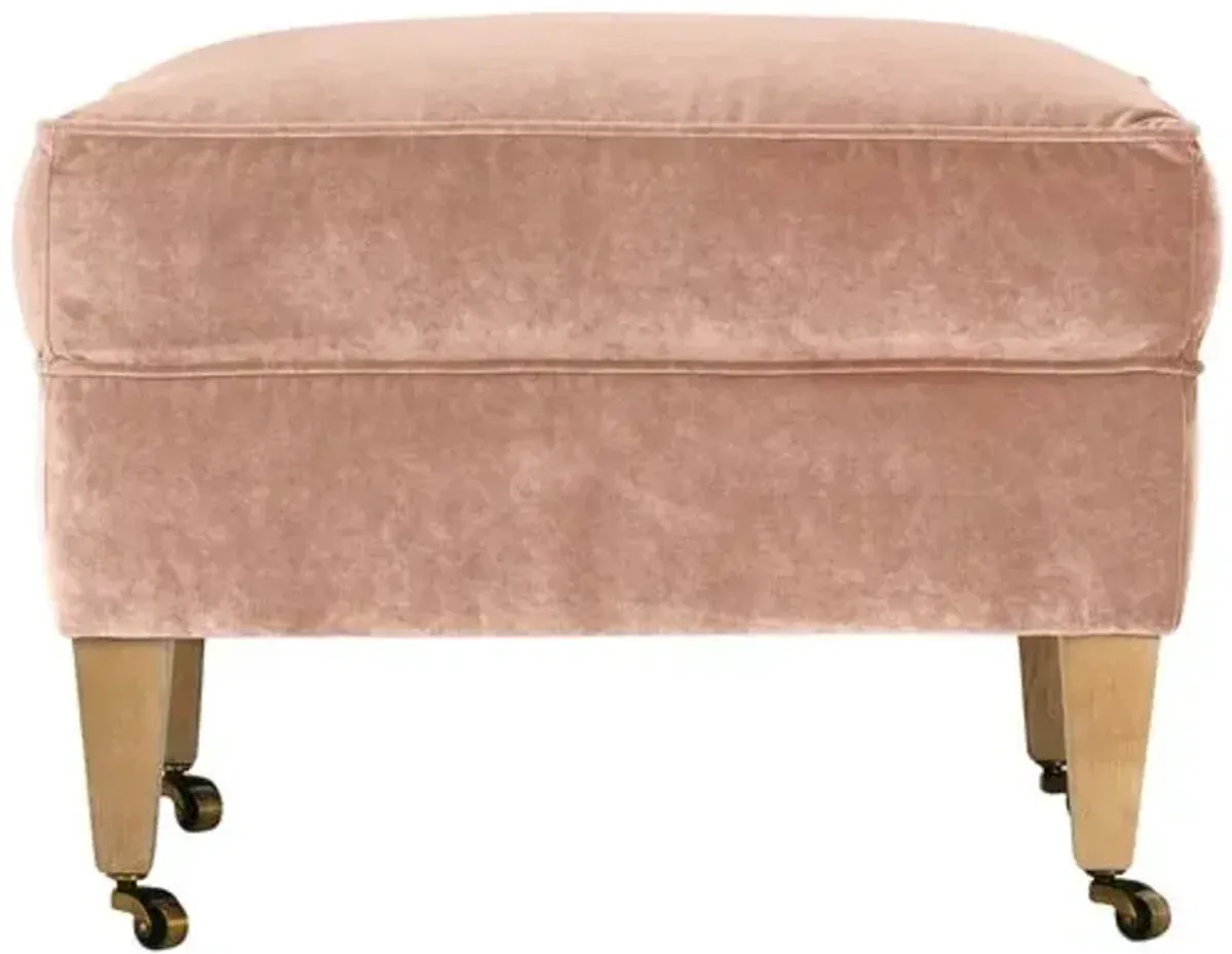 Elodie Velvet Ottoman - Pink