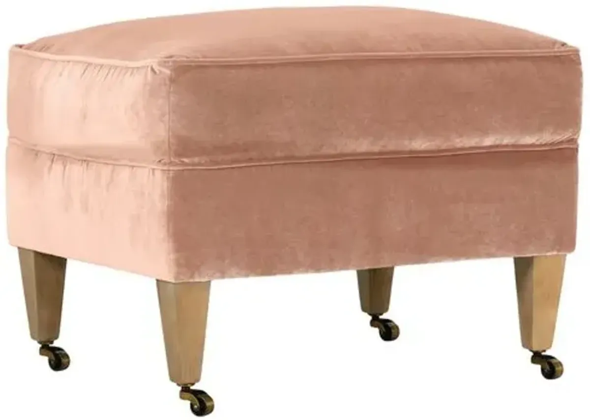 Elodie Velvet Ottoman - Pink