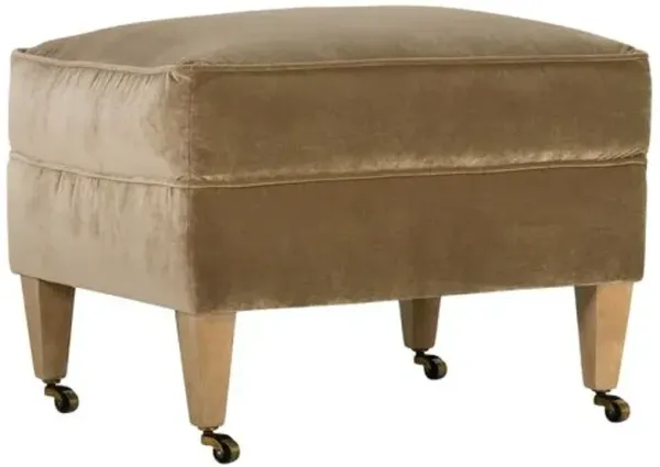 Elodie Velvet Ottoman - Yellow