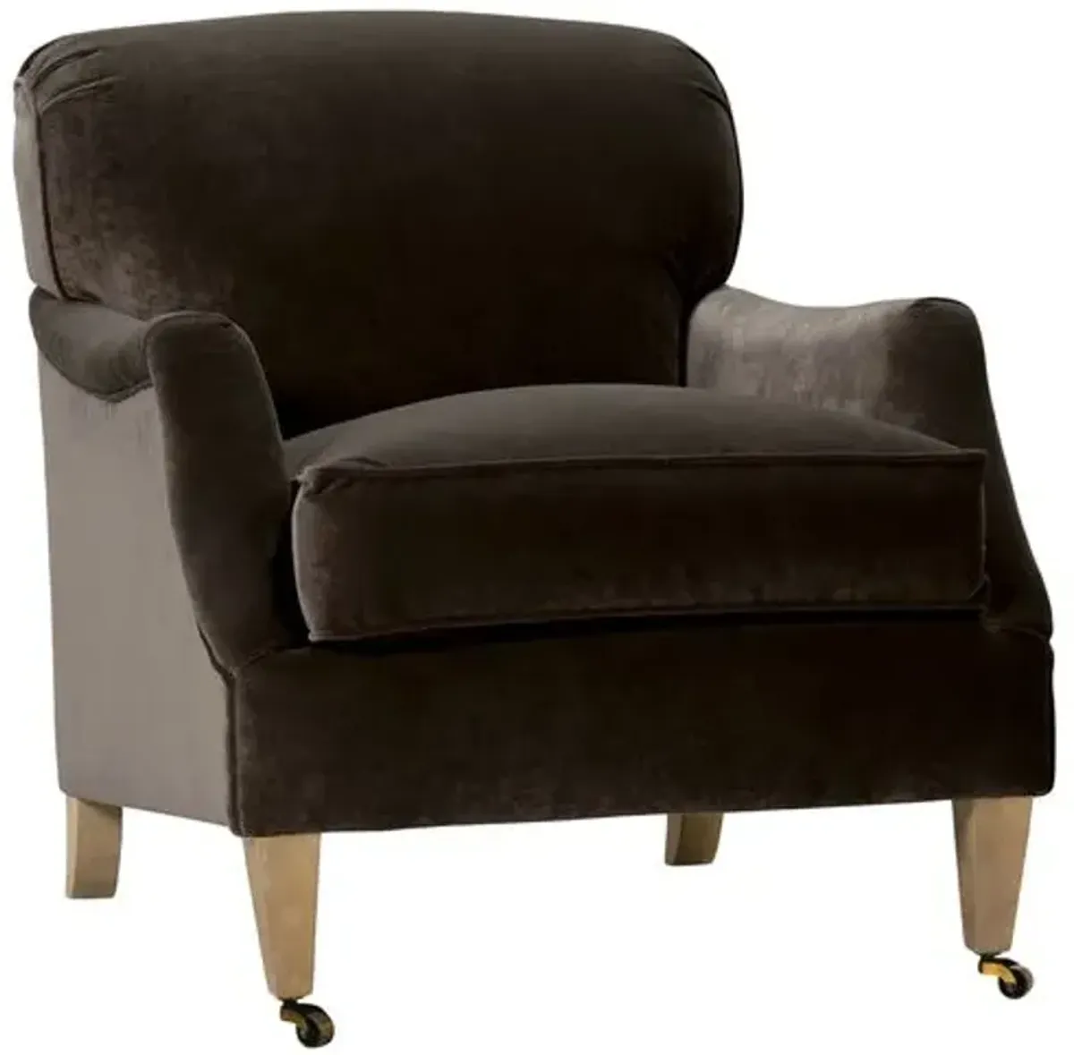Elodie Velvet Accent Chair - Brown, Comfortable, Durable
