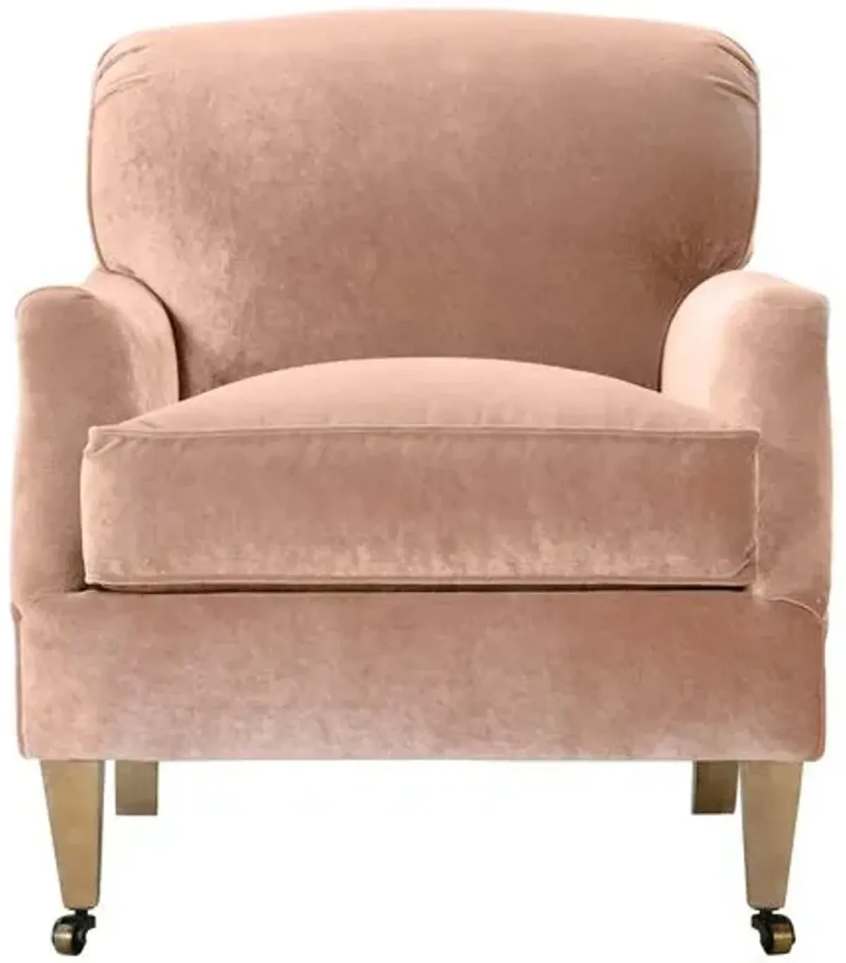 Elodie Velvet Accent Chair - Pink, Comfortable, Durable