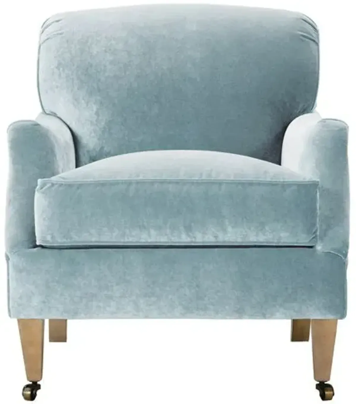 Elodie Velvet Accent Chair - Blue, Comfortable, Durable