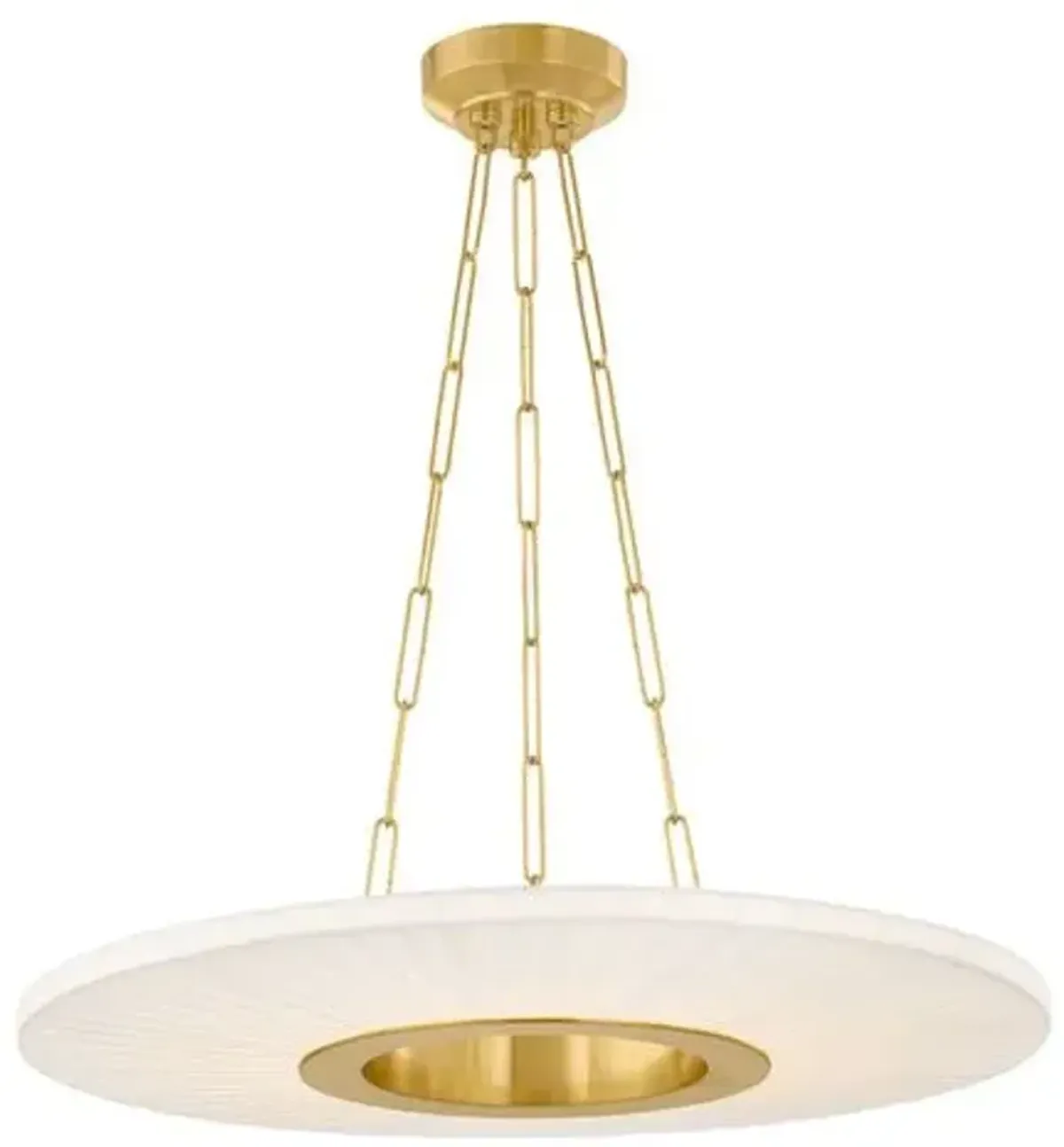 Caliora Chandelier - Aged Brass/White Silk - Gold
